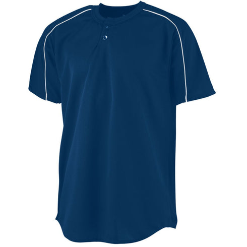 Augusta Sportswear Youth Wicking Two-Button Baseball Jersey (586-C), Color 'Navy/White'